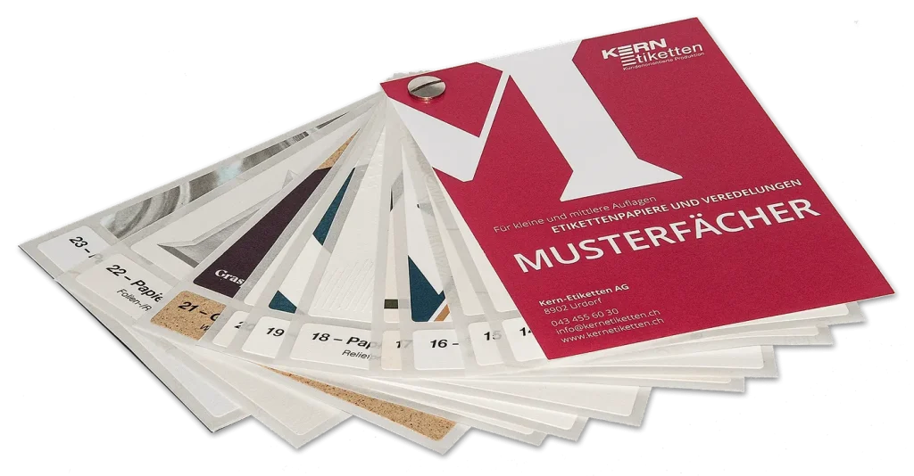 Kostenloser Musterfächer von Kern-Etiketten